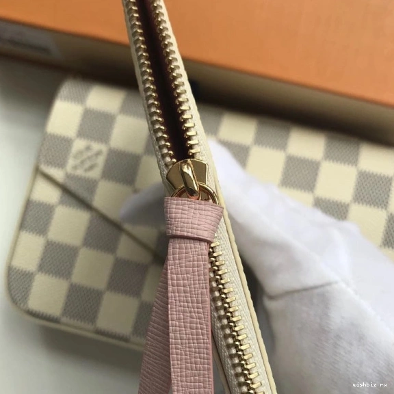 WIS Pochette Felicie Vuitton N63106 Bag Louis Damier 0819